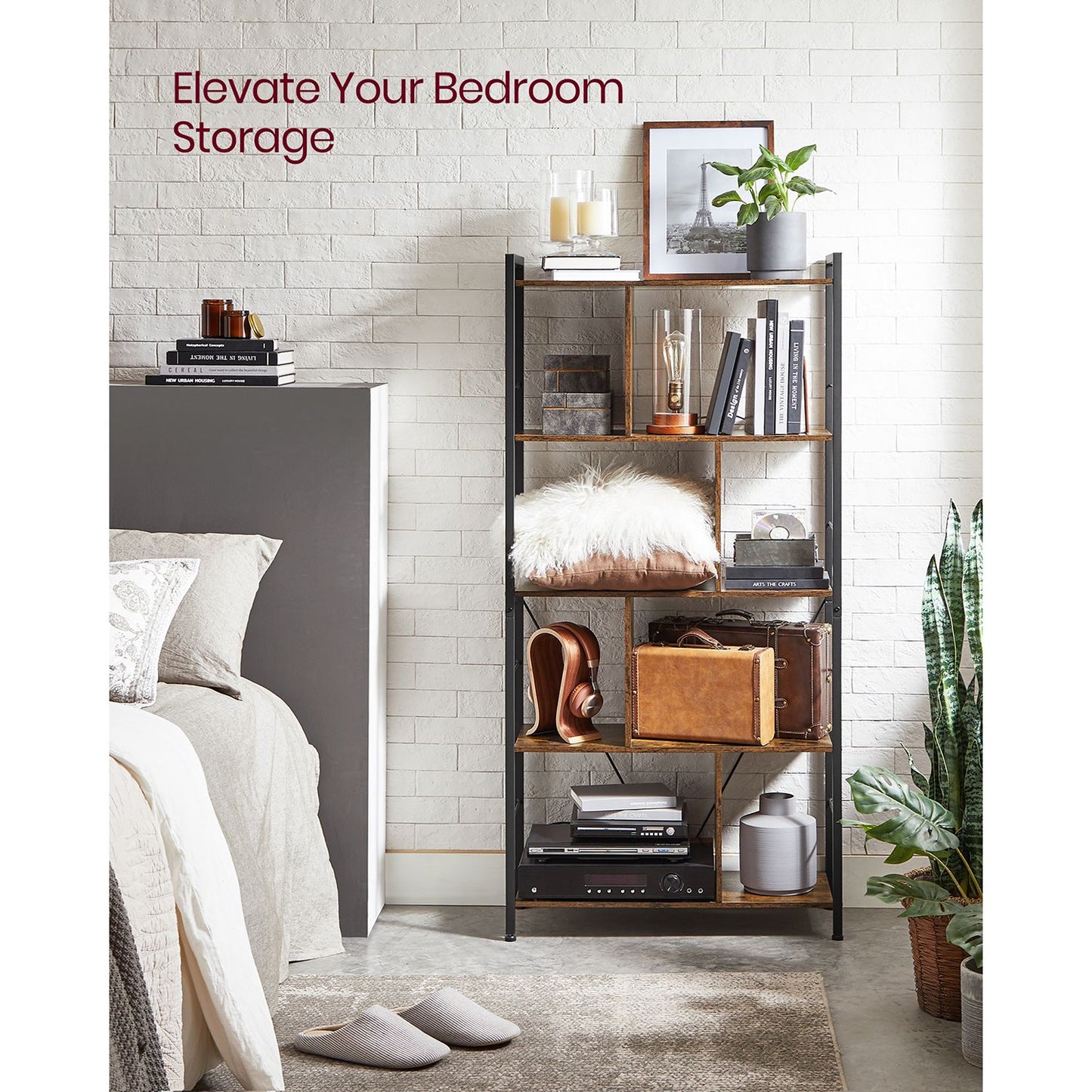 5 Tier Shelving Unit with Open Compartments