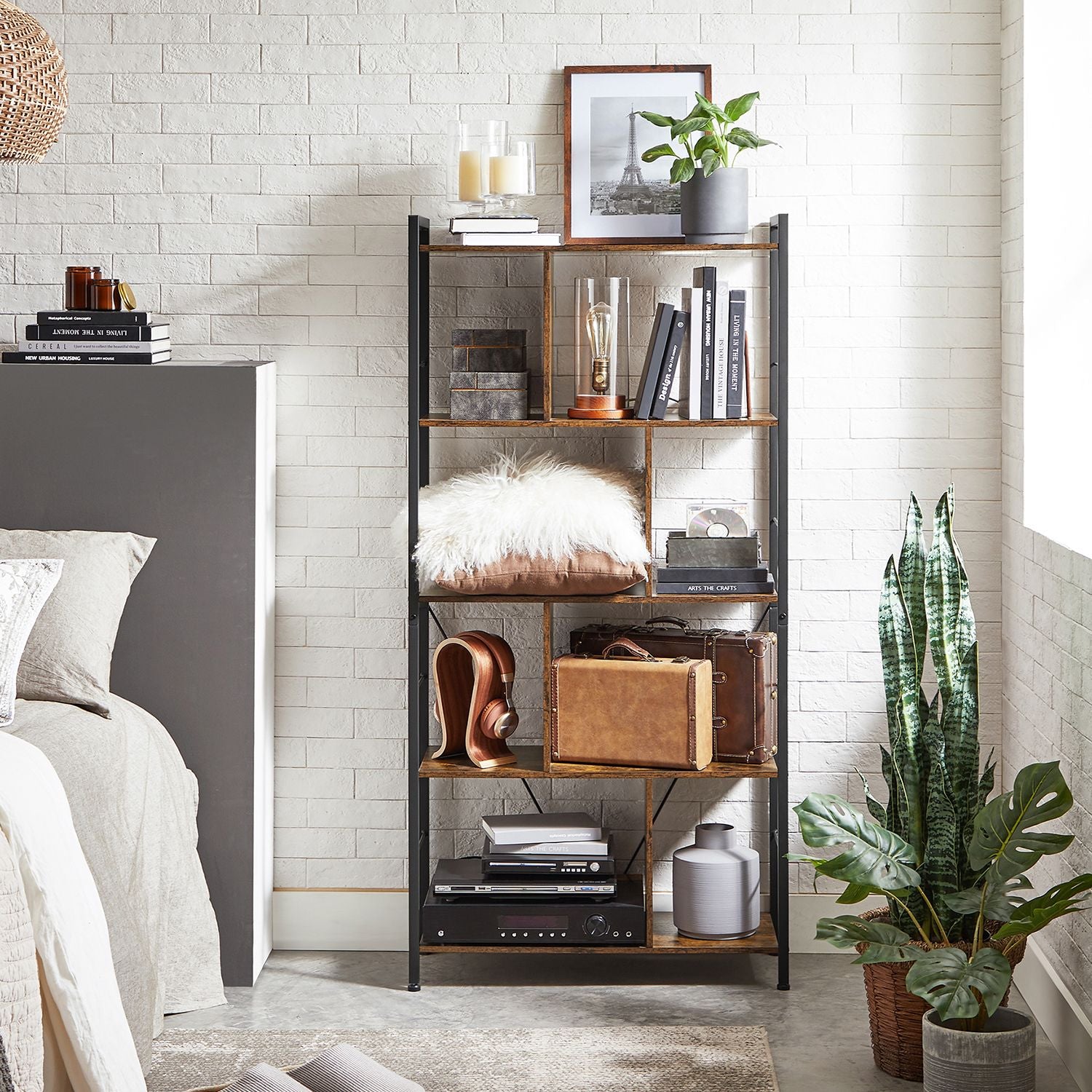 Bookshelf，5 Tier Living Room Shelf - image 4