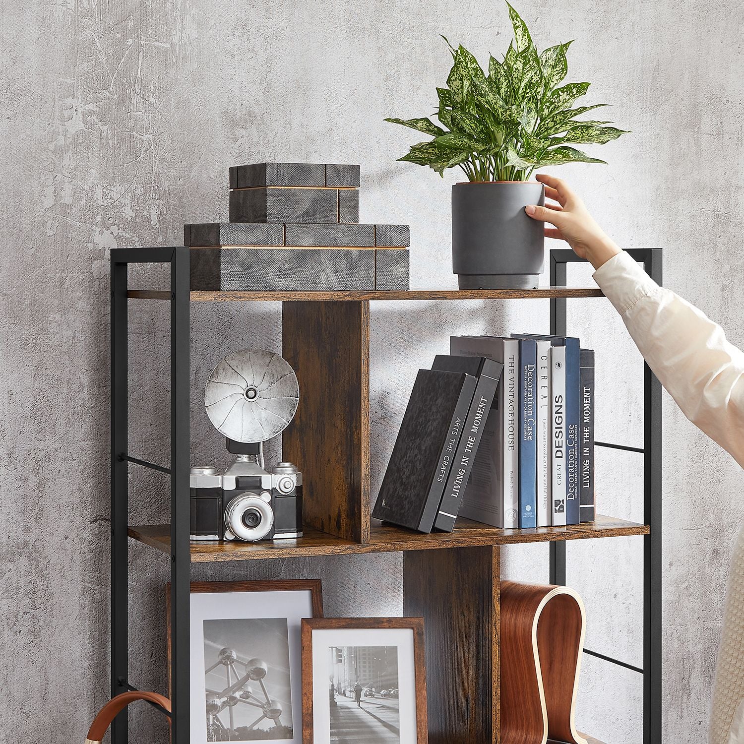 Bookshelf，5 Tier Living Room Shelf - image 7