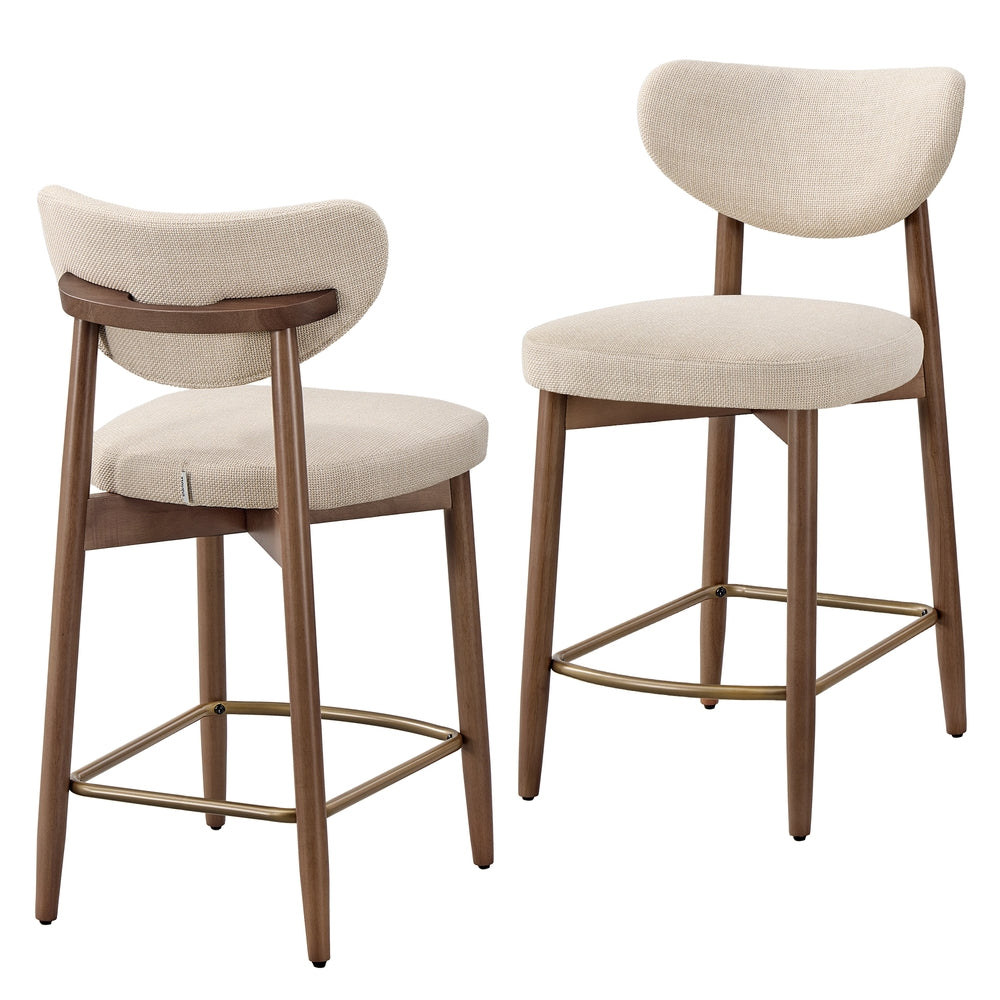 Upholstered wooden bar stool with back for kitchen island - image 9