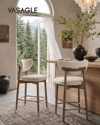 Upholstered wooden bar stool with back for kitchen island - image 10