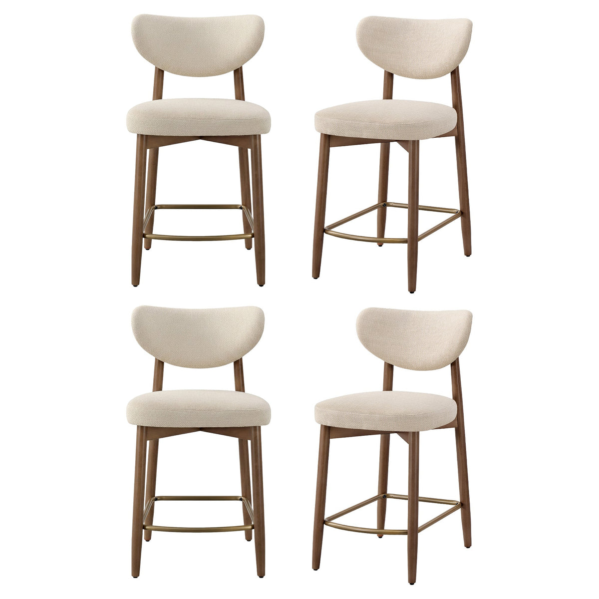 Upholstered wooden bar stool with back for kitchen island - image 58