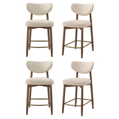 Upholstered wooden bar stool with back for kitchen island - image 58