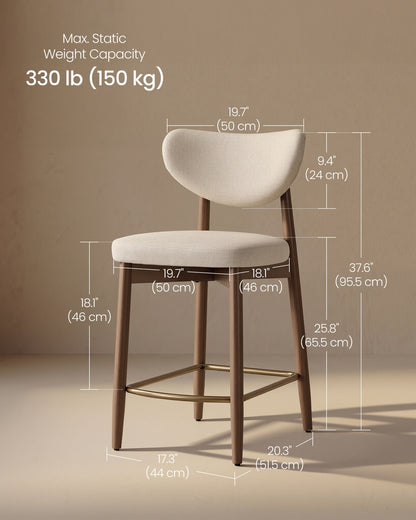 Upholstered wooden bar stool with back for kitchen island - image 16