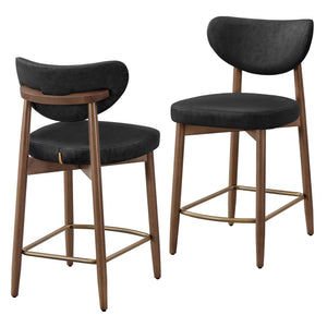 Upholstered wooden bar stool with back for kitchen island - image 54