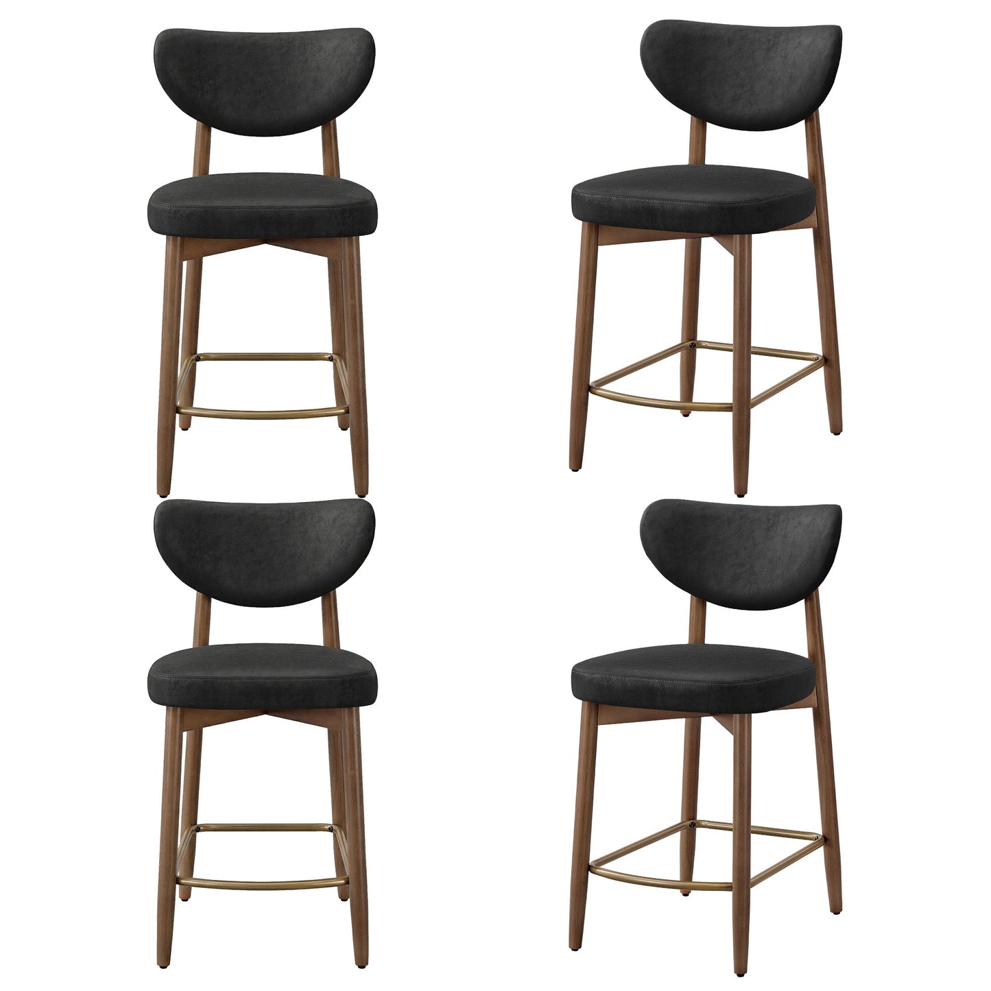 Upholstered wooden bar stool with back for kitchen island - image 57