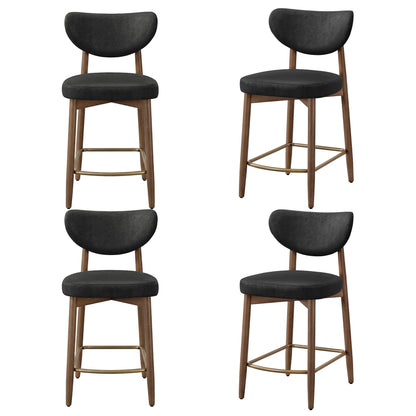 Upholstered wooden bar stool with back for kitchen island - image 57