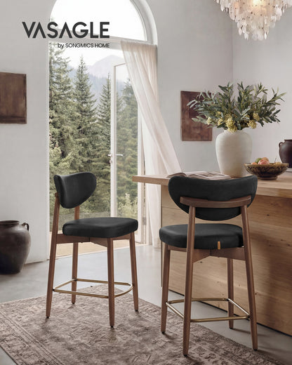 Upholstered wooden bar stool with back for kitchen island - image 28