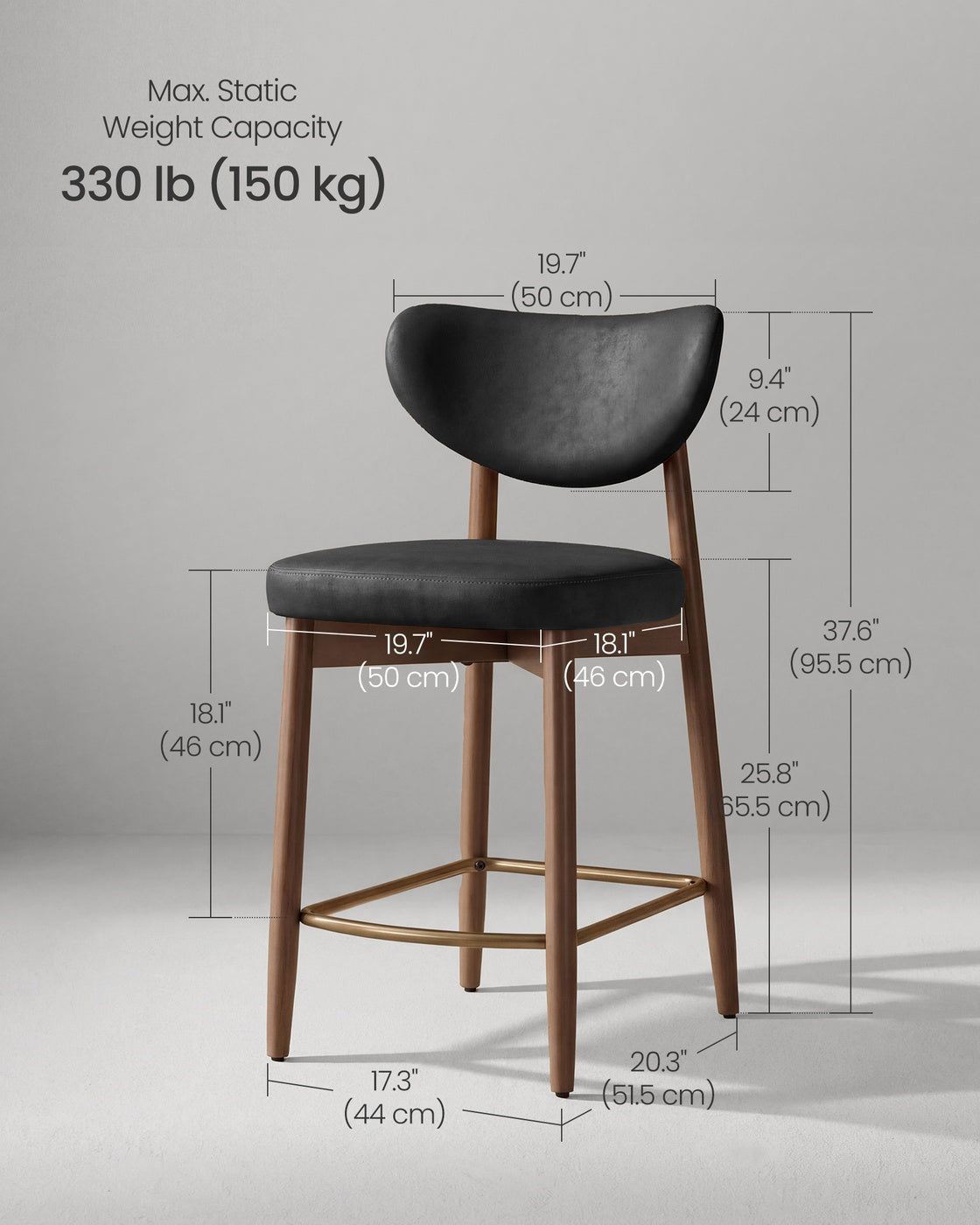 Upholstered wooden bar stool with back for kitchen island - image 34