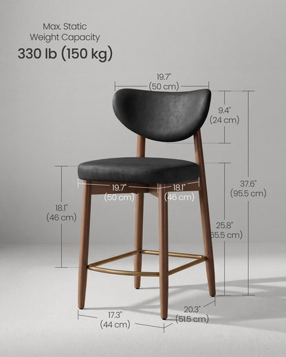 Upholstered wooden bar stool with back for kitchen island - image 34