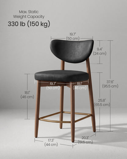 Upholstered wooden bar stool with back for kitchen island - image 7