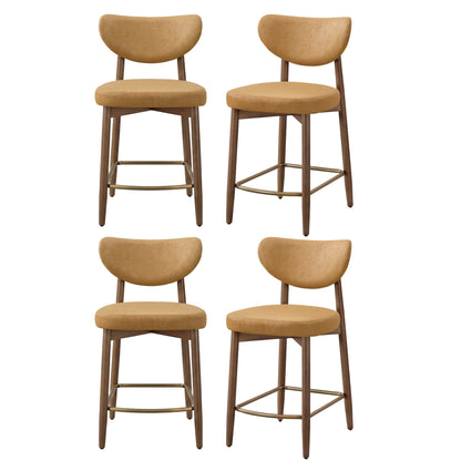 Upholstered wooden bar stool with back for kitchen island - image 59