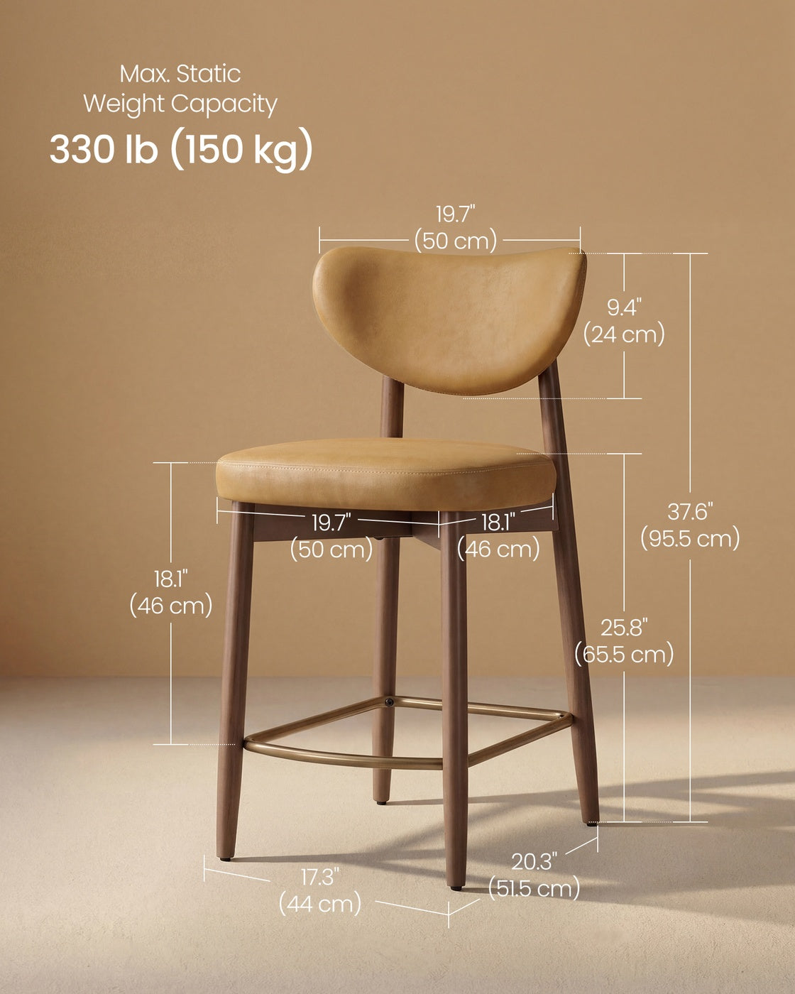 Upholstered wooden bar stool with back for kitchen island - image 52