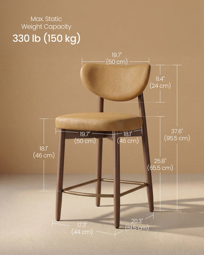 Upholstered wooden bar stool with back for kitchen island - image 25