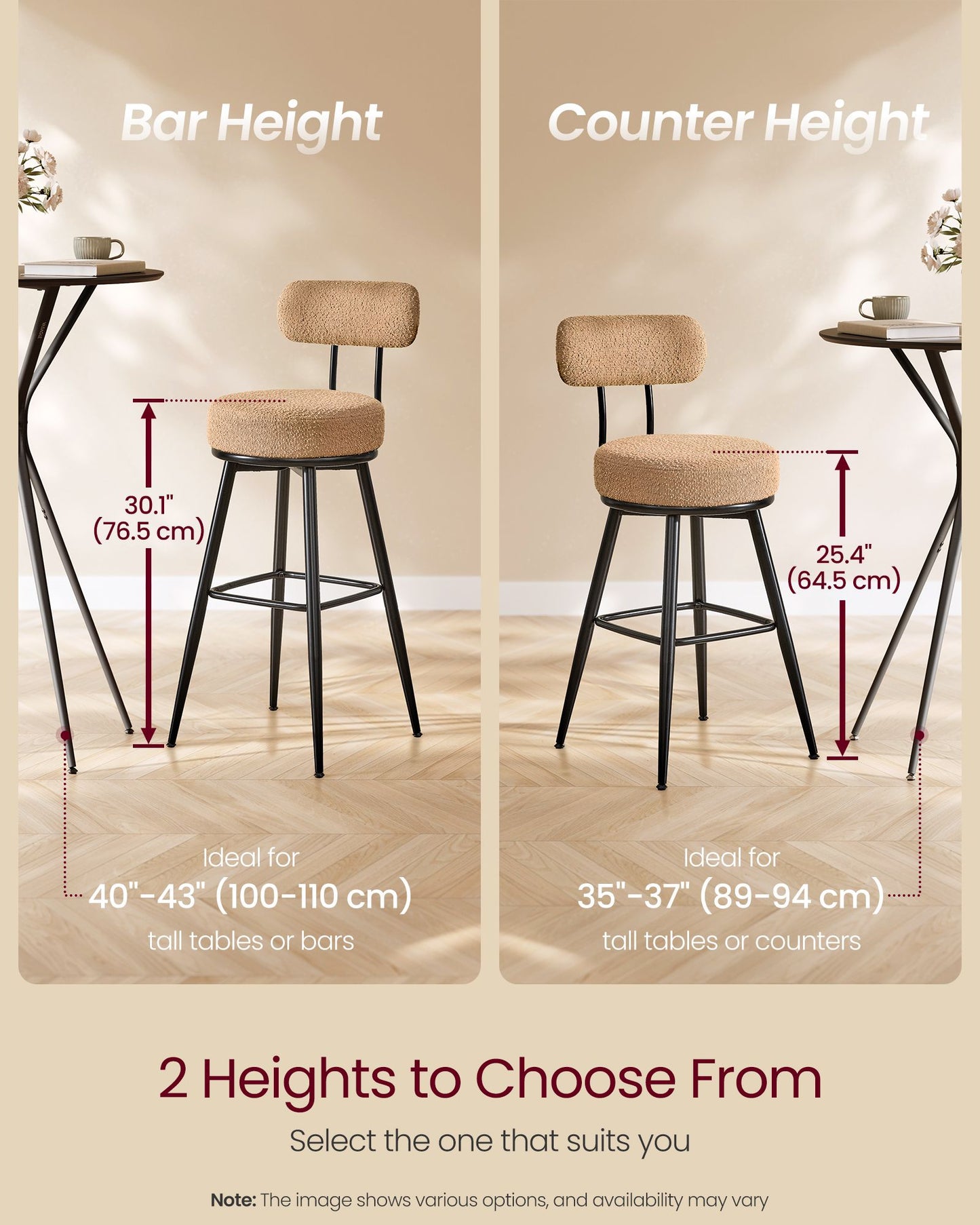 360° Swivel Bar Stools Set of 2 - image 2