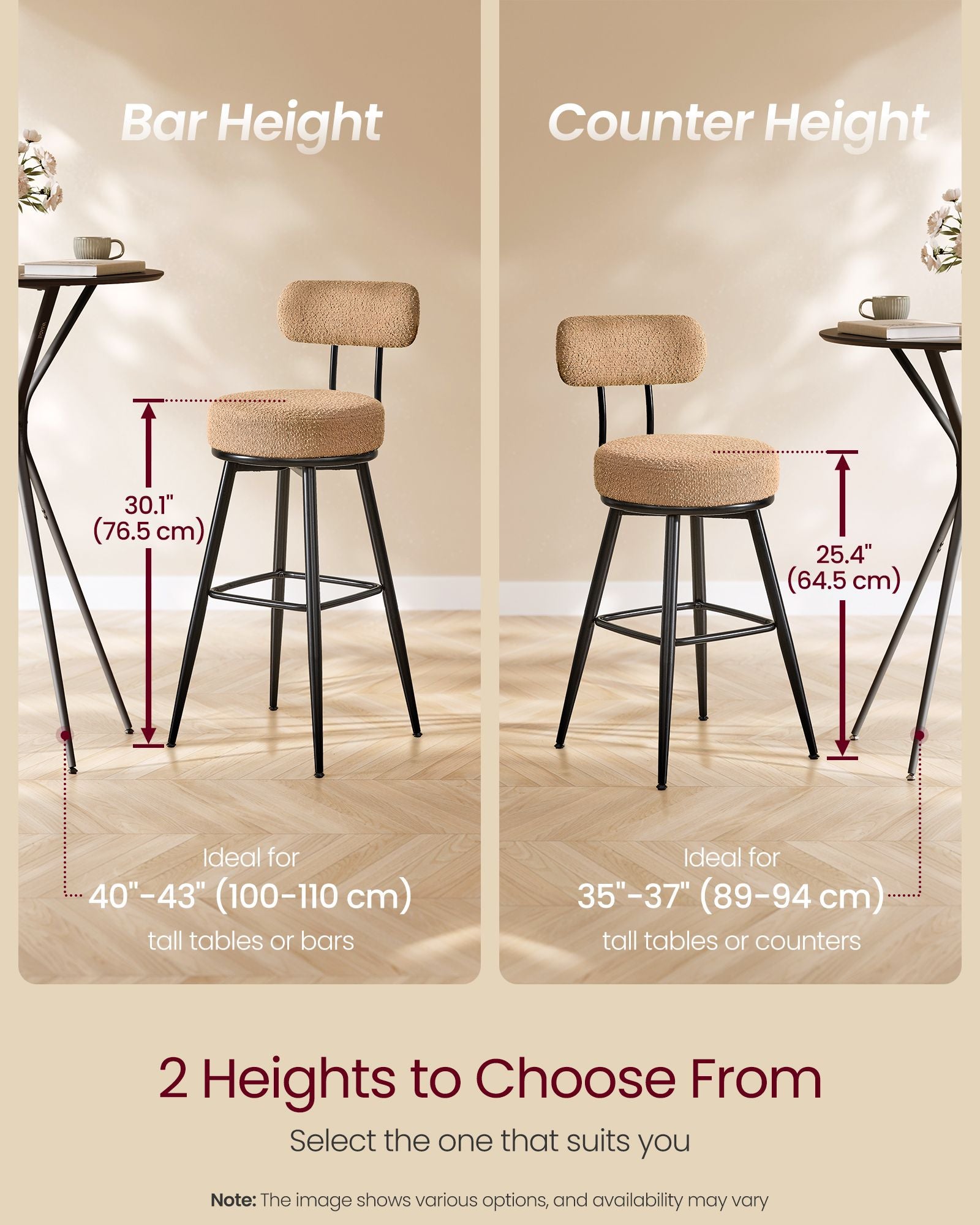 360° Swivel Bar Stools Set of 2 - image 2