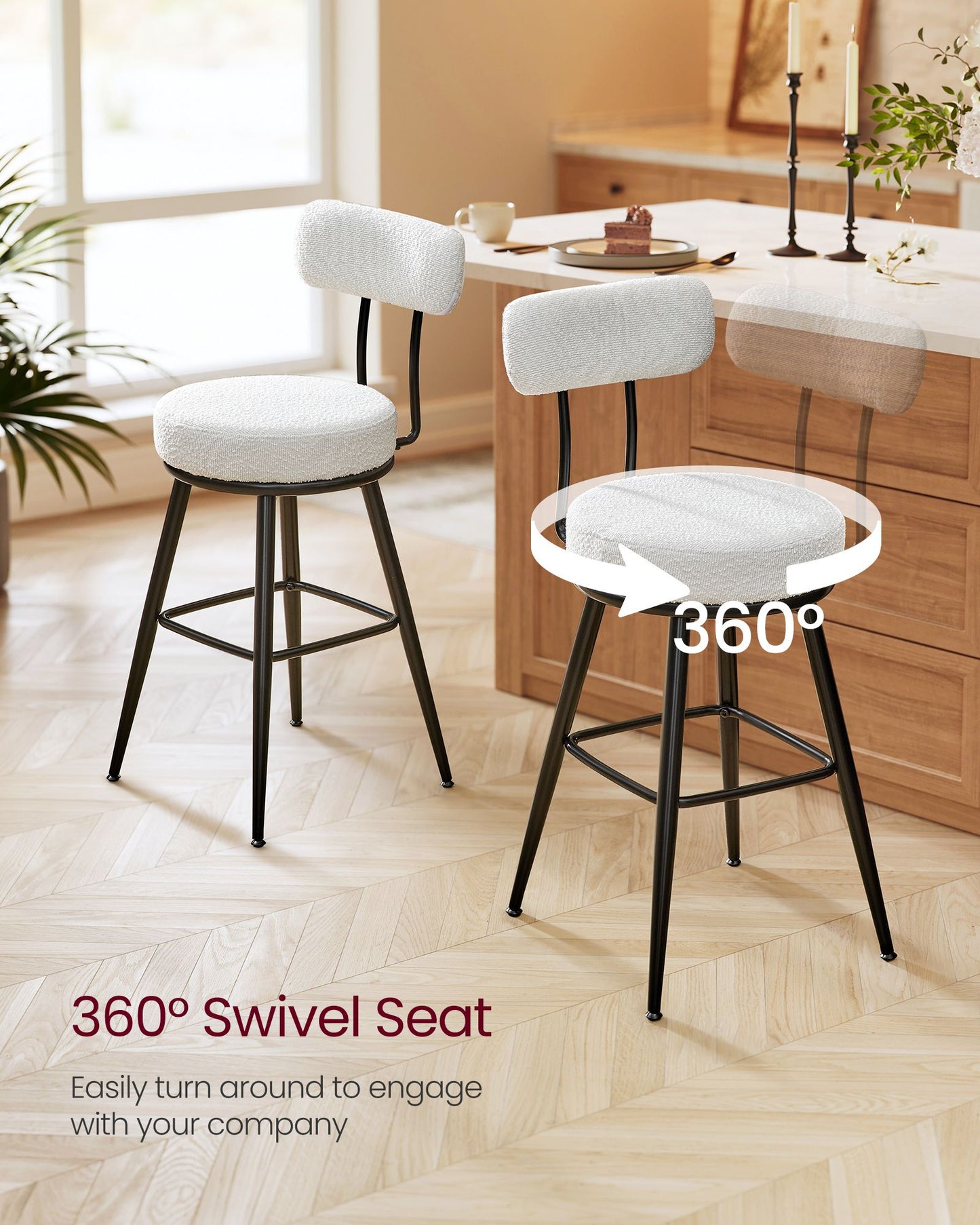 360° Swivel Bar Stools Set of 4 - image 11