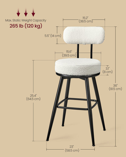 360° Swivel Bar Stools Set of 4 - image 4