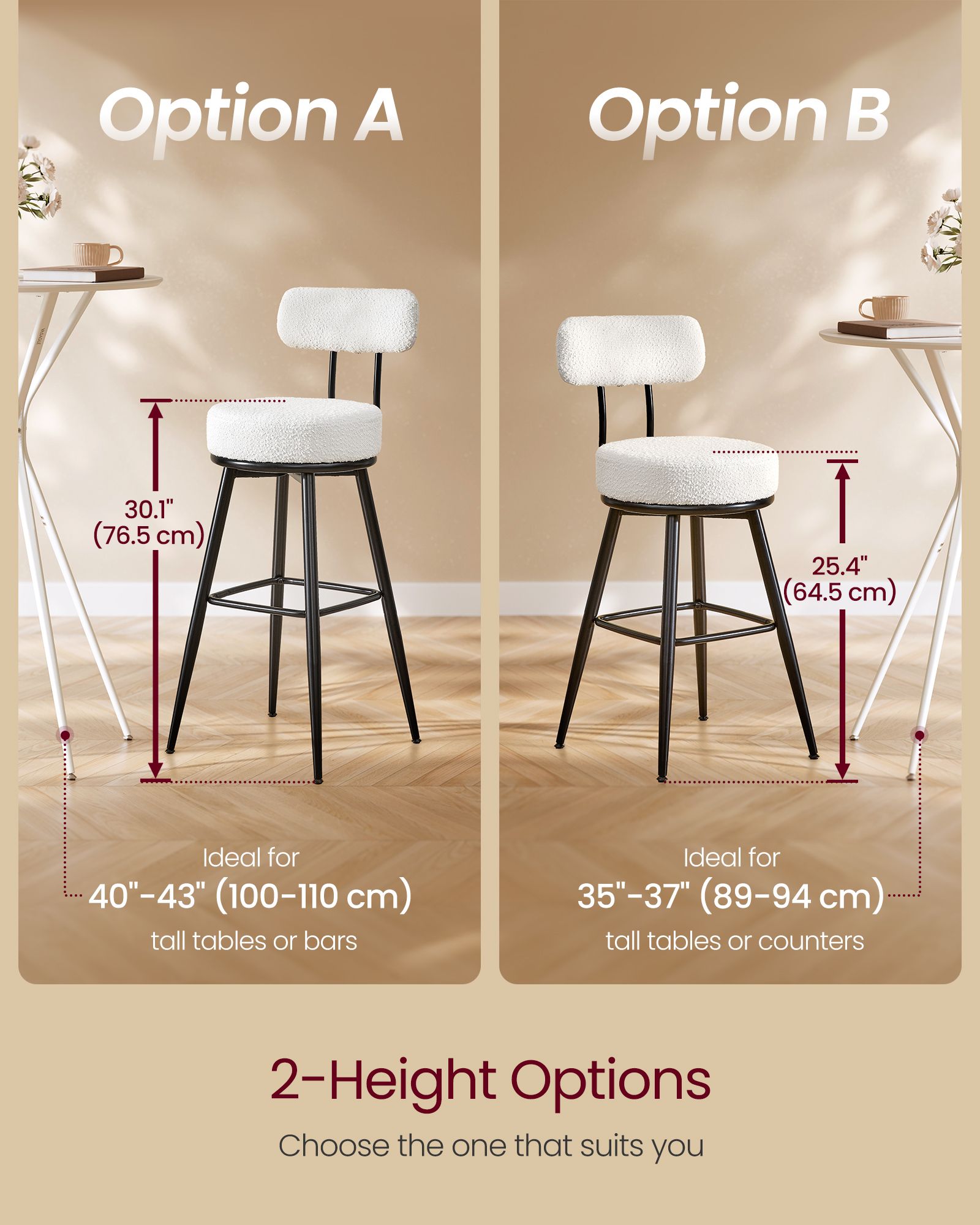 360° Swivel Bar Stools Set of 2 - image 6