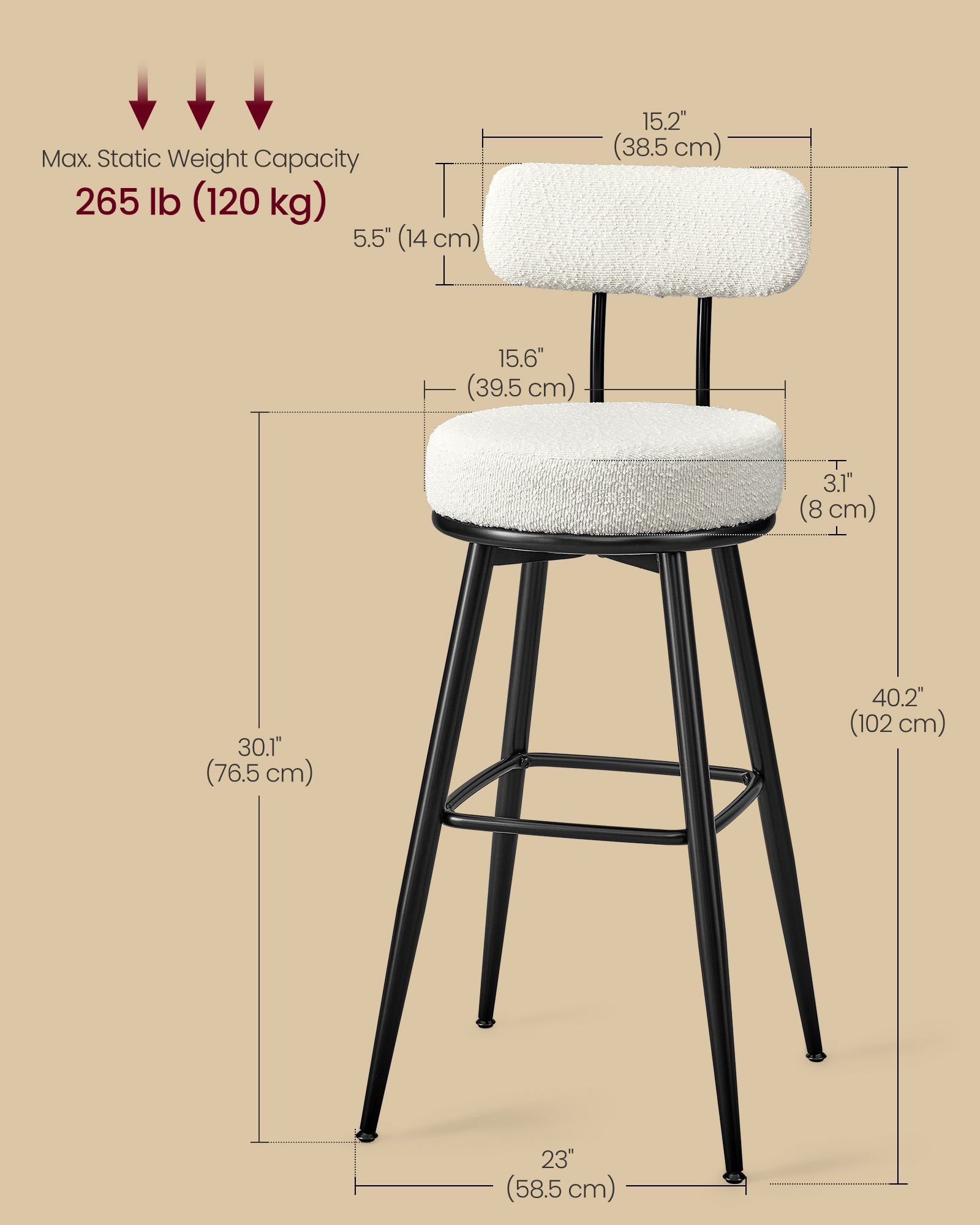 360° Swivel Bar Stools Set of 4 - image 9