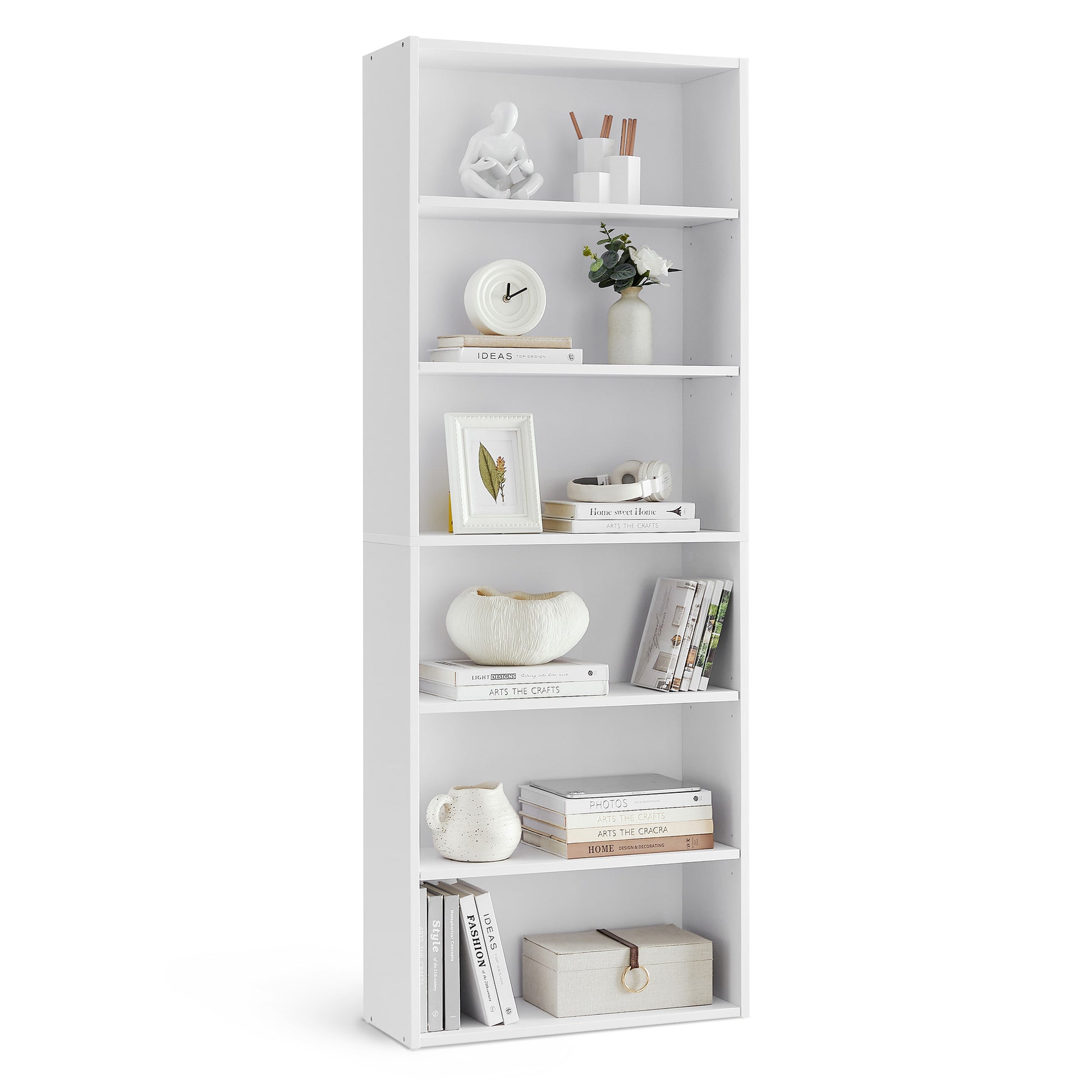Bookshelf, 23.6 Inches Wide, 6-Tier Open Bookcase with Adjustable Storage Shelves, Floor Standing Unit - image 1