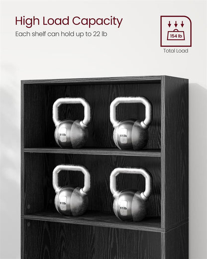 6-Tier Open Bookcase with Adjustable Storage Shelves