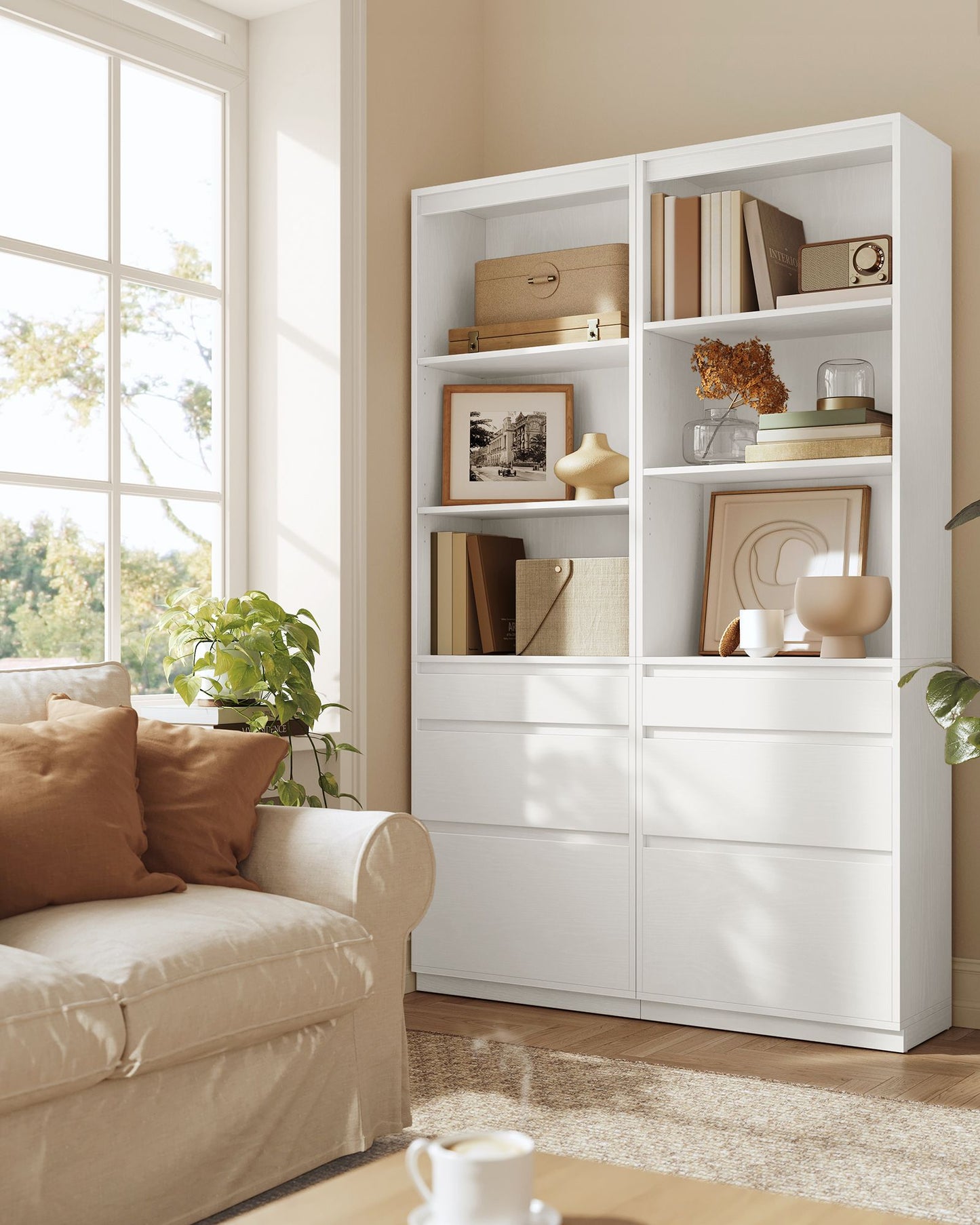 Bookshelf 180 cm Tall Bookcase with 3 Adjustable Shelves - image 2