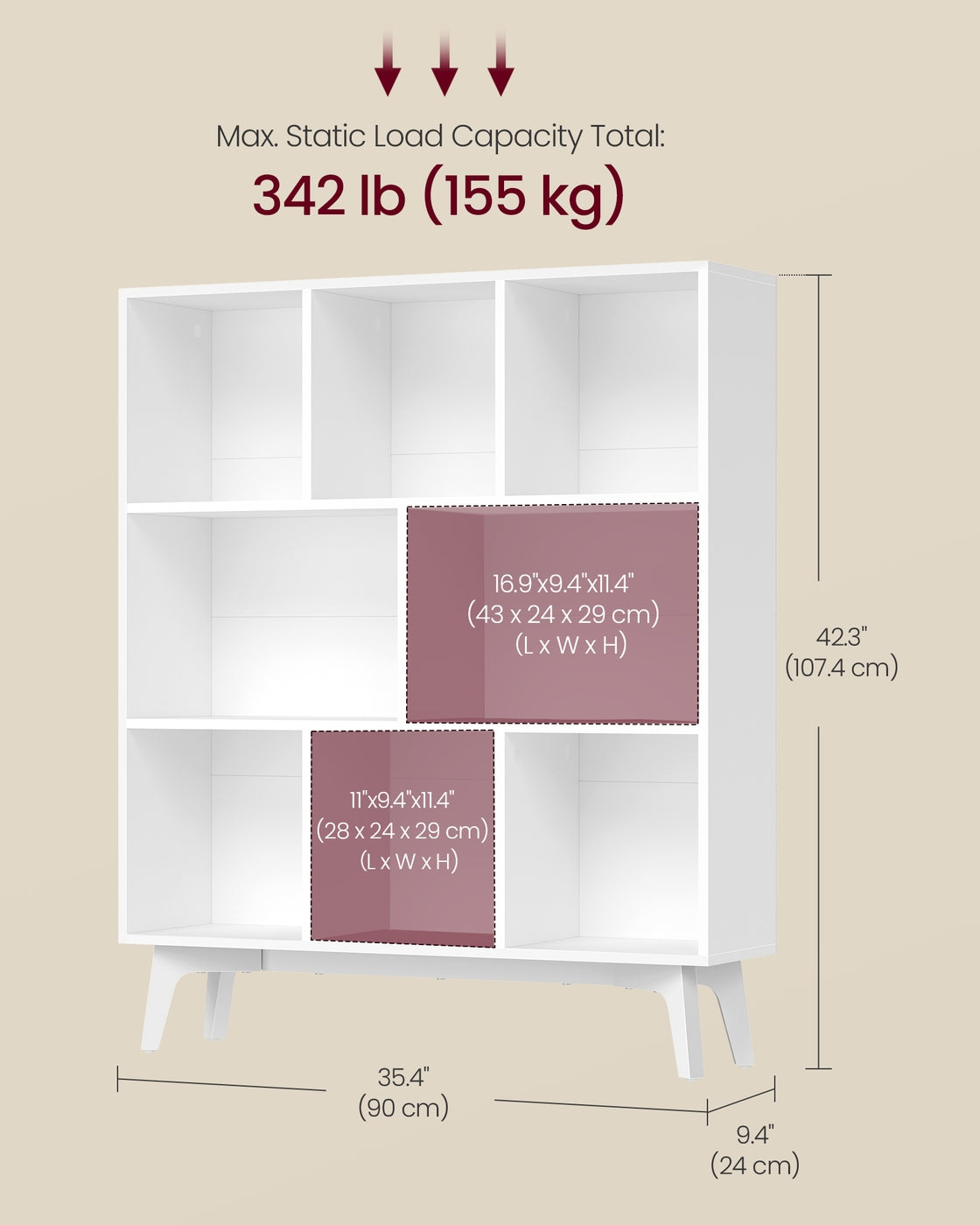 Mid-Century Modern 8-Cube Bookshelf - image 6