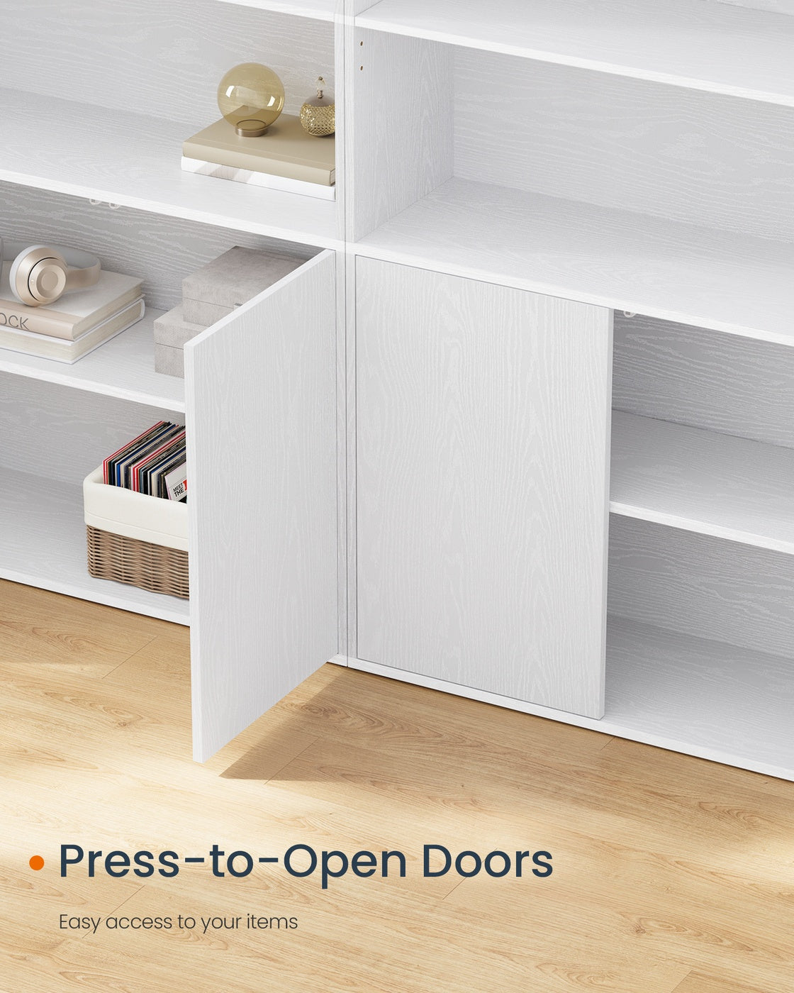 Home Book Shelf 6-Tier Floor Standing Bookcase 70.4 Inches Tall Snow White - image 5