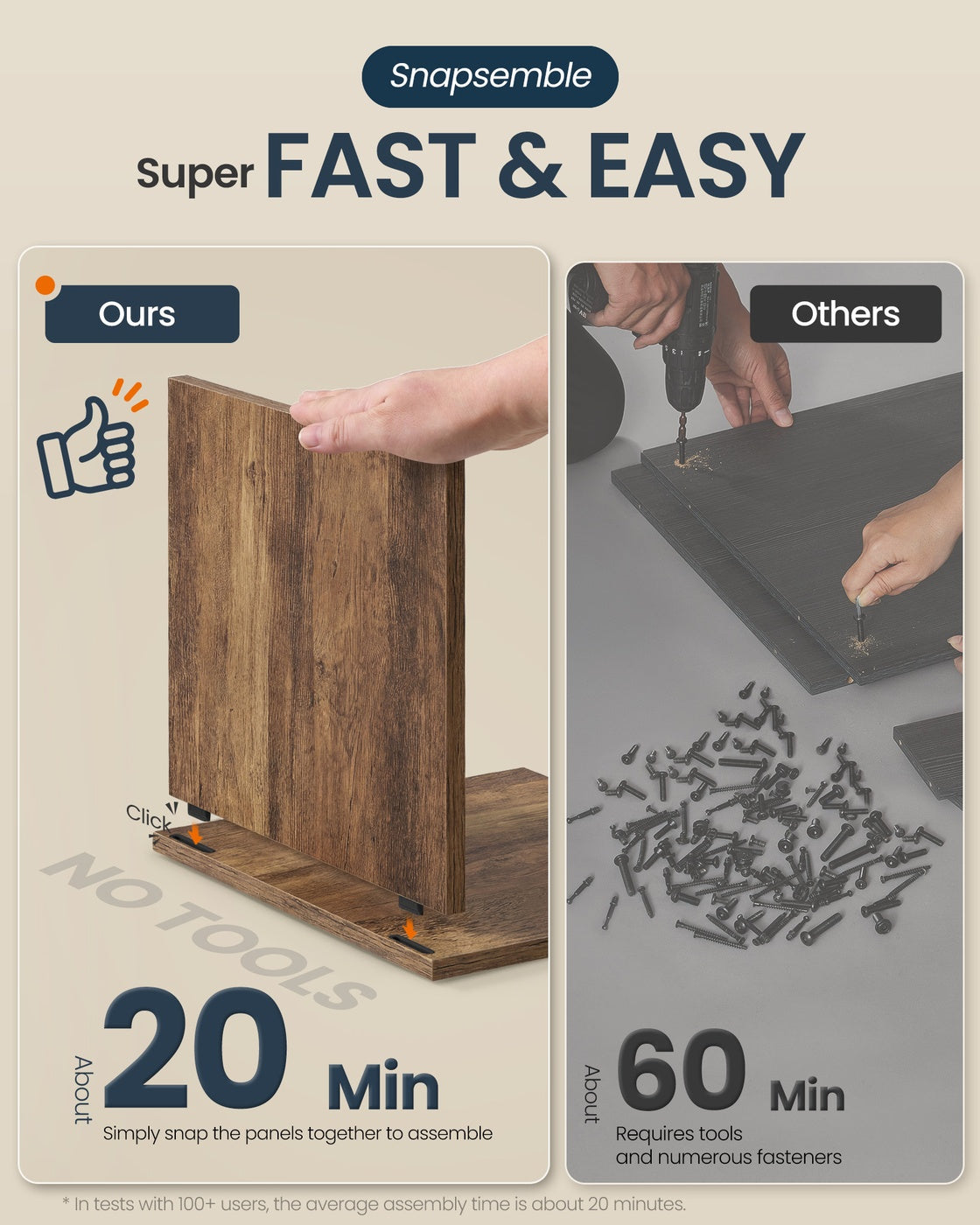 Shoe Cabinet, Snapsemble Superfast Assembly, Shoe Storage Cabinet for Entryway with 2 Flip Drawers - image 10