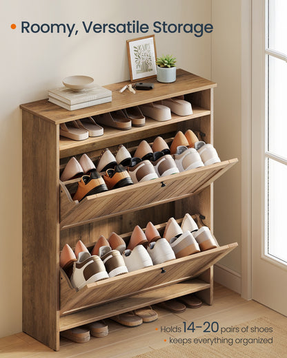 Shoe Cabinet, Snapsemble Superfast Assembly, Shoe Storage Cabinet for Entryway with 2 Flip Drawers - image 11