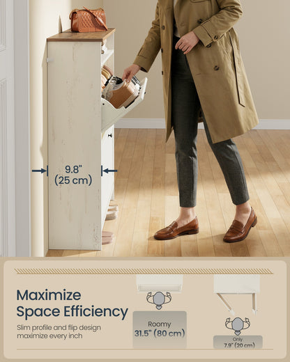 Shoe Cabinet, Snapsemble Superfast Assembly, Shoe Storage Cabinet for Entryway with 2 Flip Drawers - image 5