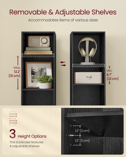 Bookshelf, 4-Tier, 9.4 x 11.8 x 41.7 Inches, Ebony Black - image 10