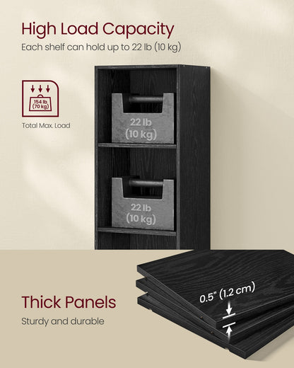 Bookshelf, 4-Tier, 9.4 x 11.8 x 41.7 Inches, Ebony Black - image 13