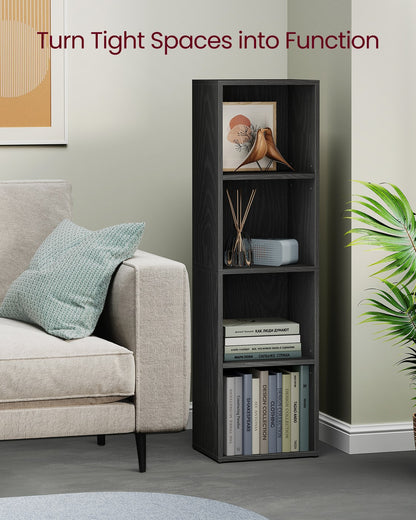 Bookshelf, 4-Tier, 9.4 x 11.8 x 41.7 Inches, Ebony Black - image 7