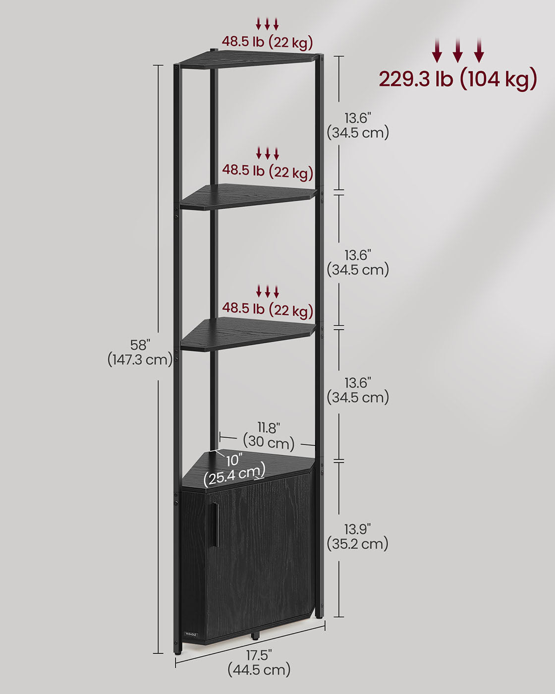 5-Tier Corner Shelving Unit