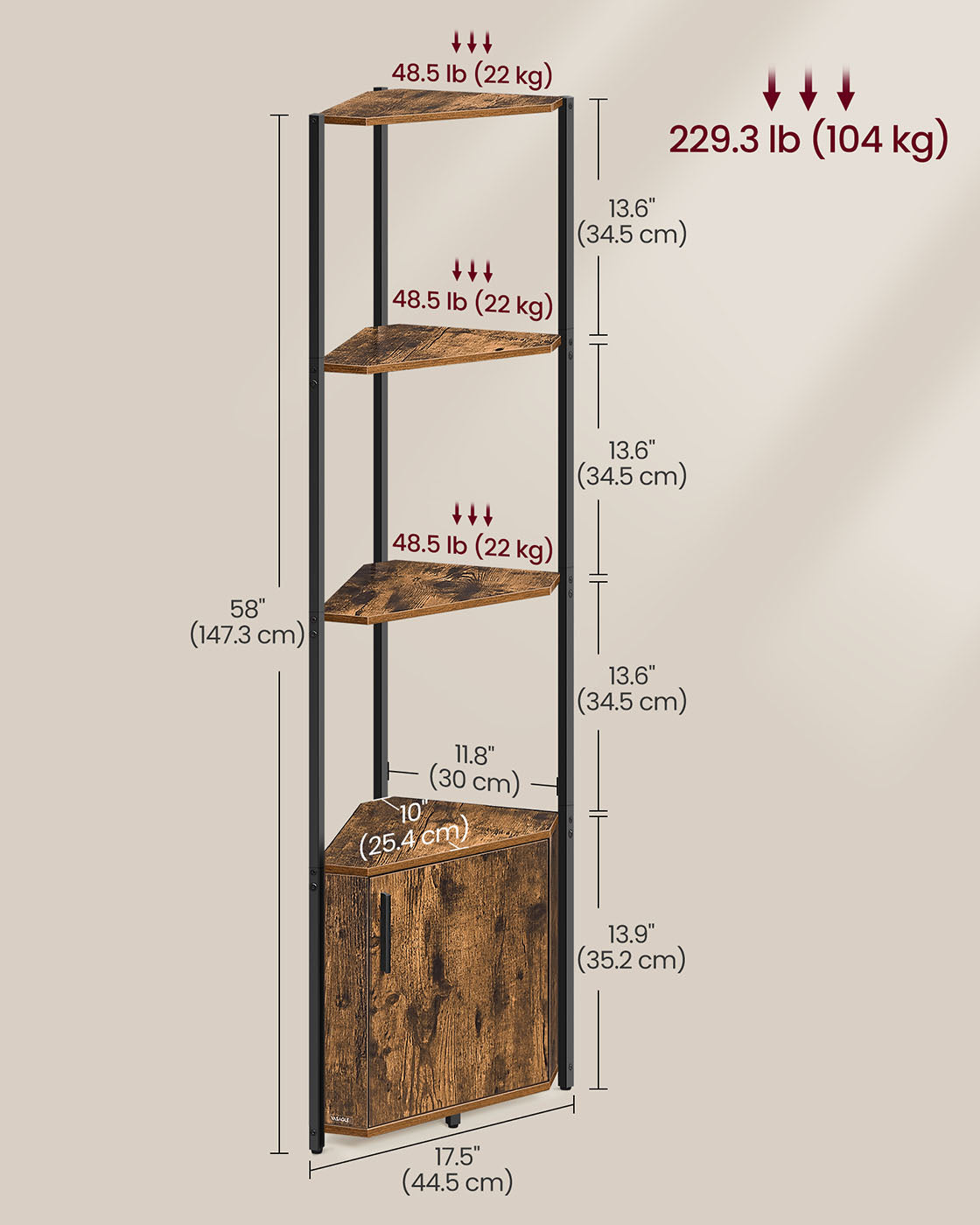 5-Tier Corner Shelving Unit