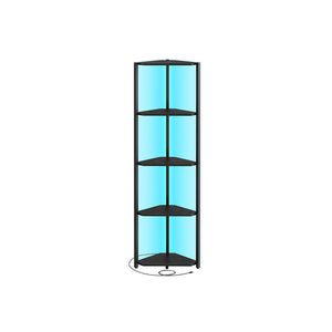 5-Tier Corner Bookshelf with LED Lights