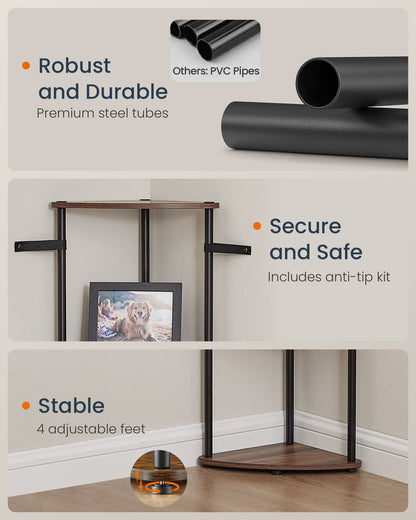 Corner Shelf, Superfast Toolless Assembly, 5-Tier Corner Standing Shelf, Corner Shelf Stand