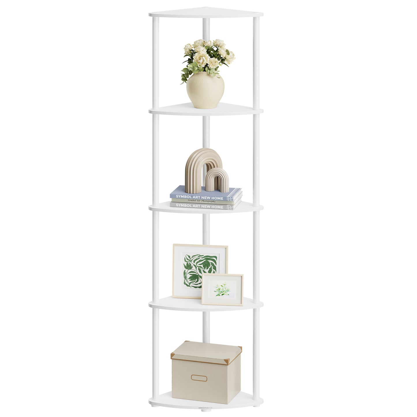 Corner Shelf, Superfast Toolless Assembly, 5-Tier Corner Standing Shelf, Corner Shelf Stand
