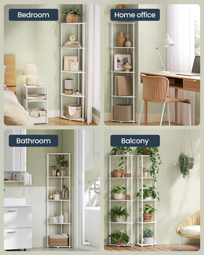 Corner Shelf, Superfast Toolless Assembly, 5-Tier Corner Standing Shelf, Corner Shelf Stand
