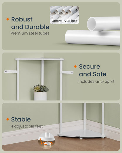 Corner Shelf, Superfast Toolless Assembly, 5-Tier Corner Standing Shelf, Corner Shelf Stand