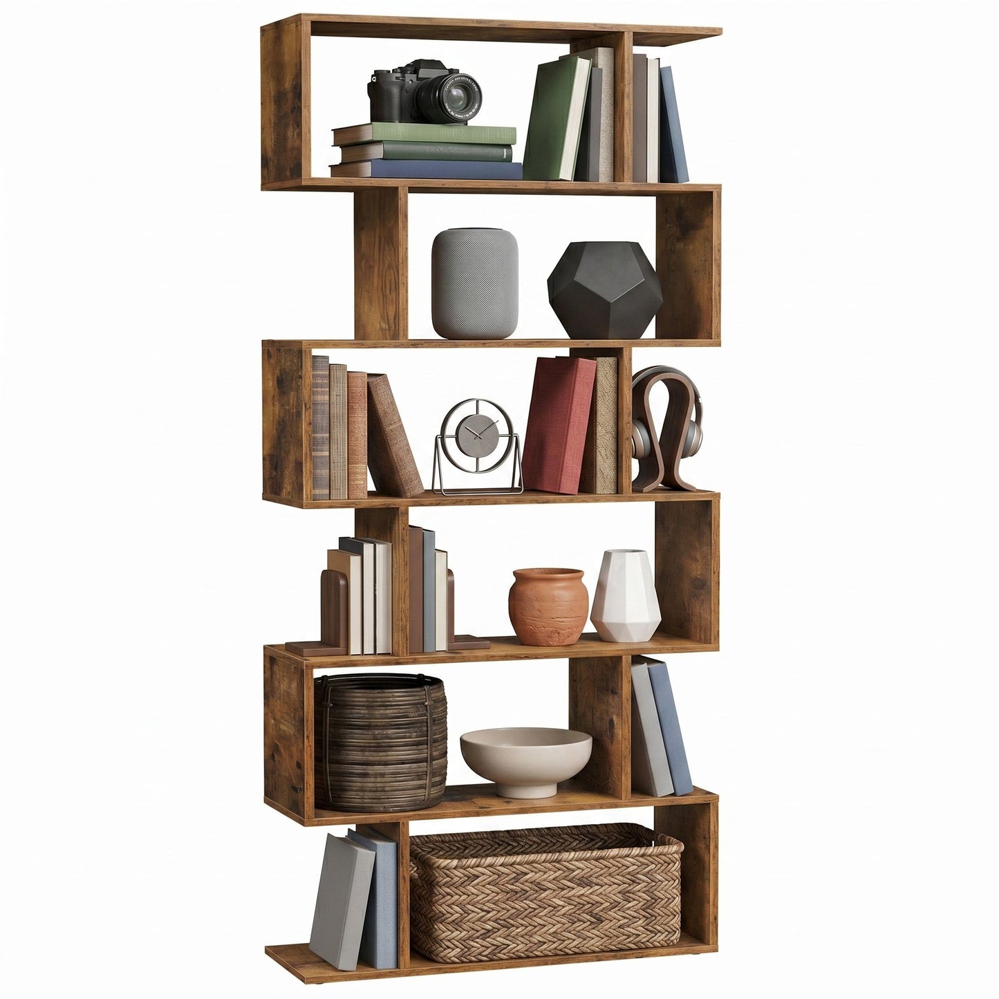 Bookshelf, 6-Tier Bookcase, Room Divider - image 2