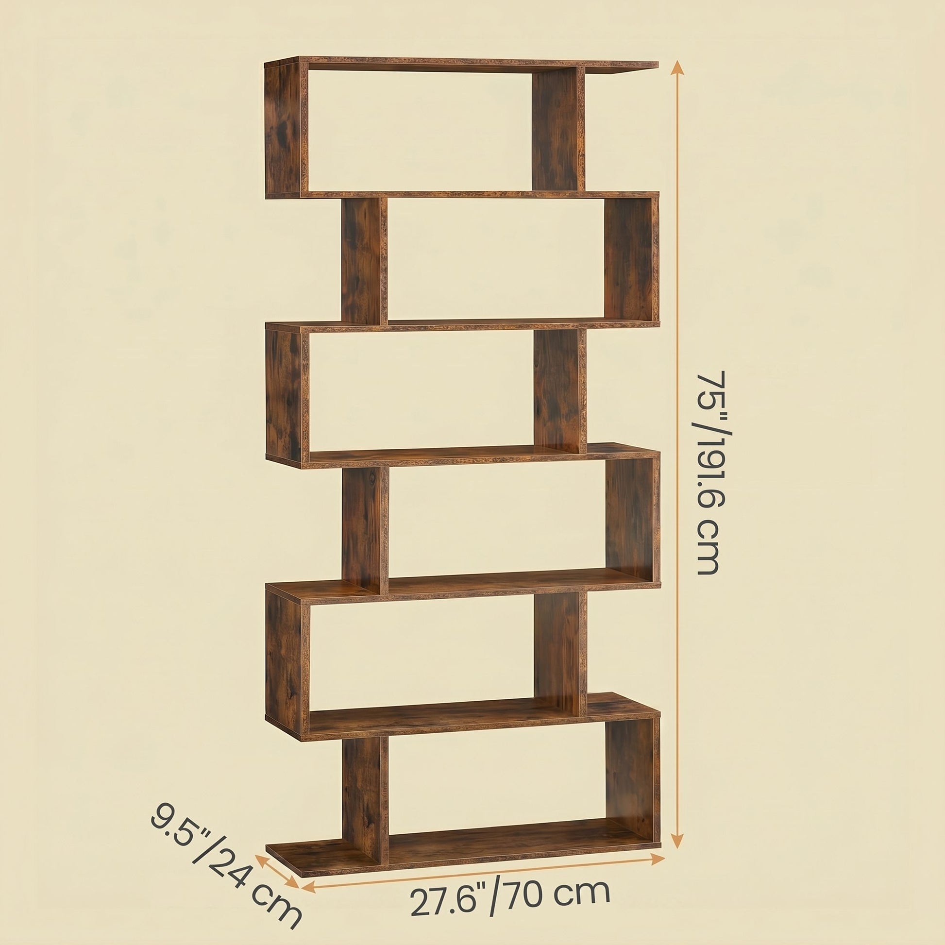 Bookshelf, 6-Tier Bookcase, Room Divider - image 3