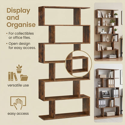 Bookshelf, 6-Tier Bookcase, Room Divider - image 8