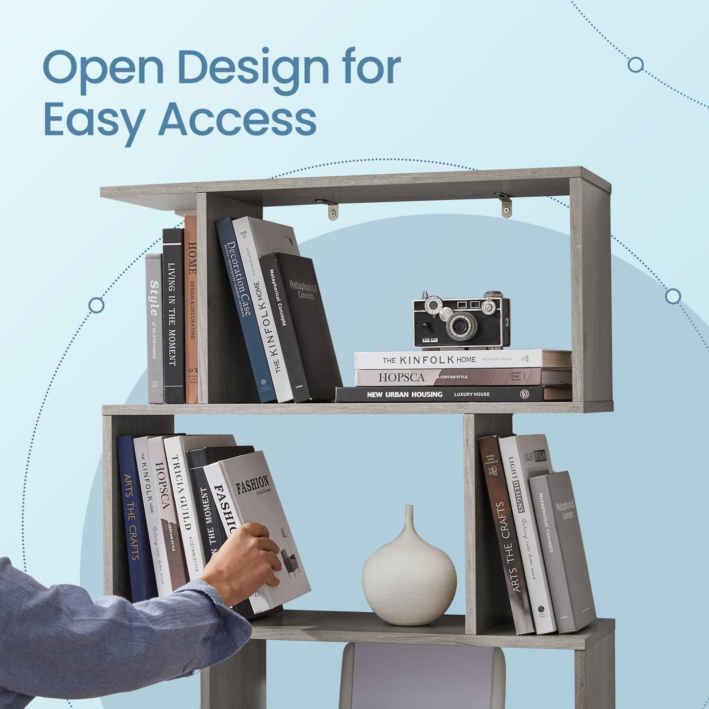 Bookshelf, 6-Tier Bookcase, Room Divider - image 22