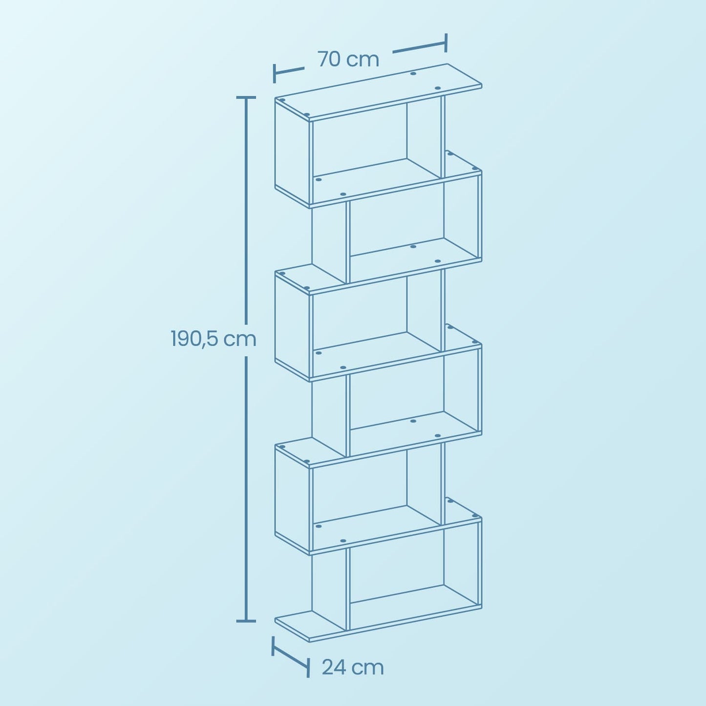 Bookshelf, 6-Tier Bookcase, Room Divider - image 23