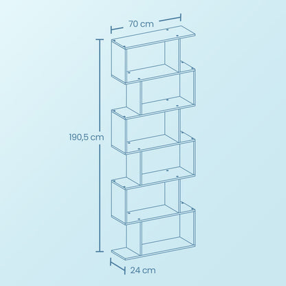 Bookshelf, 6-Tier Bookcase, Room Divider - image 23