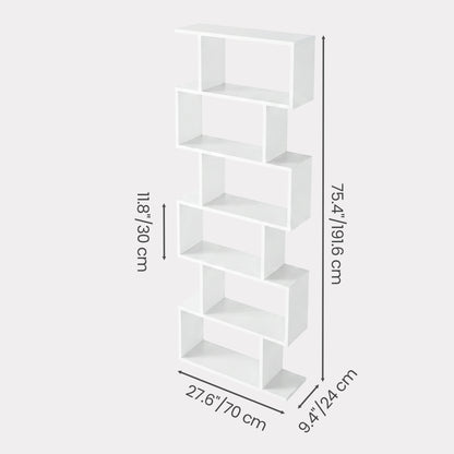 Bookshelf, 6-Tier Bookcase, Room Divider - image 12