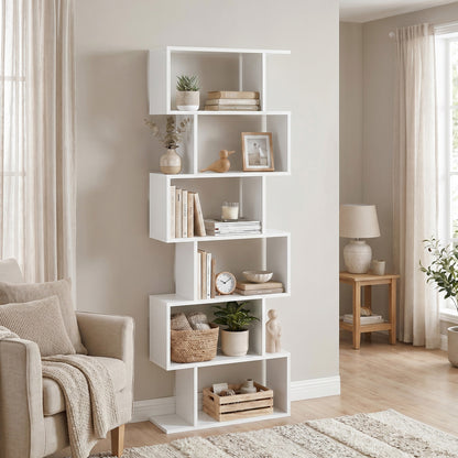 Bookshelf, 6-Tier Bookcase, Room Divider - image 14